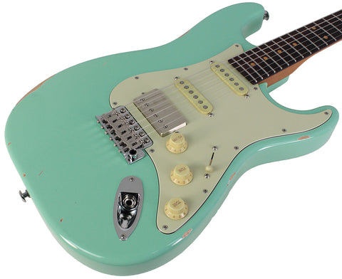Suhr Select Classic S Antique HSS Guitar, Roasted Neck, Surf Green - Humbucker Music