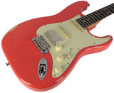 Suhr Select Classic S Antique HSS Guitar, Roasted Neck, Fiesta Red - Humbucker Music