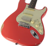 Suhr Select Classic S Antique HSS Guitar, Roasted Neck, Fiesta Red - Humbucker Music
