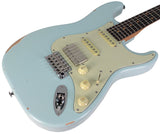 Suhr Select Classic S Antique HSS Guitar, Roasted Neck, Sonic Blue - Humbucker Music