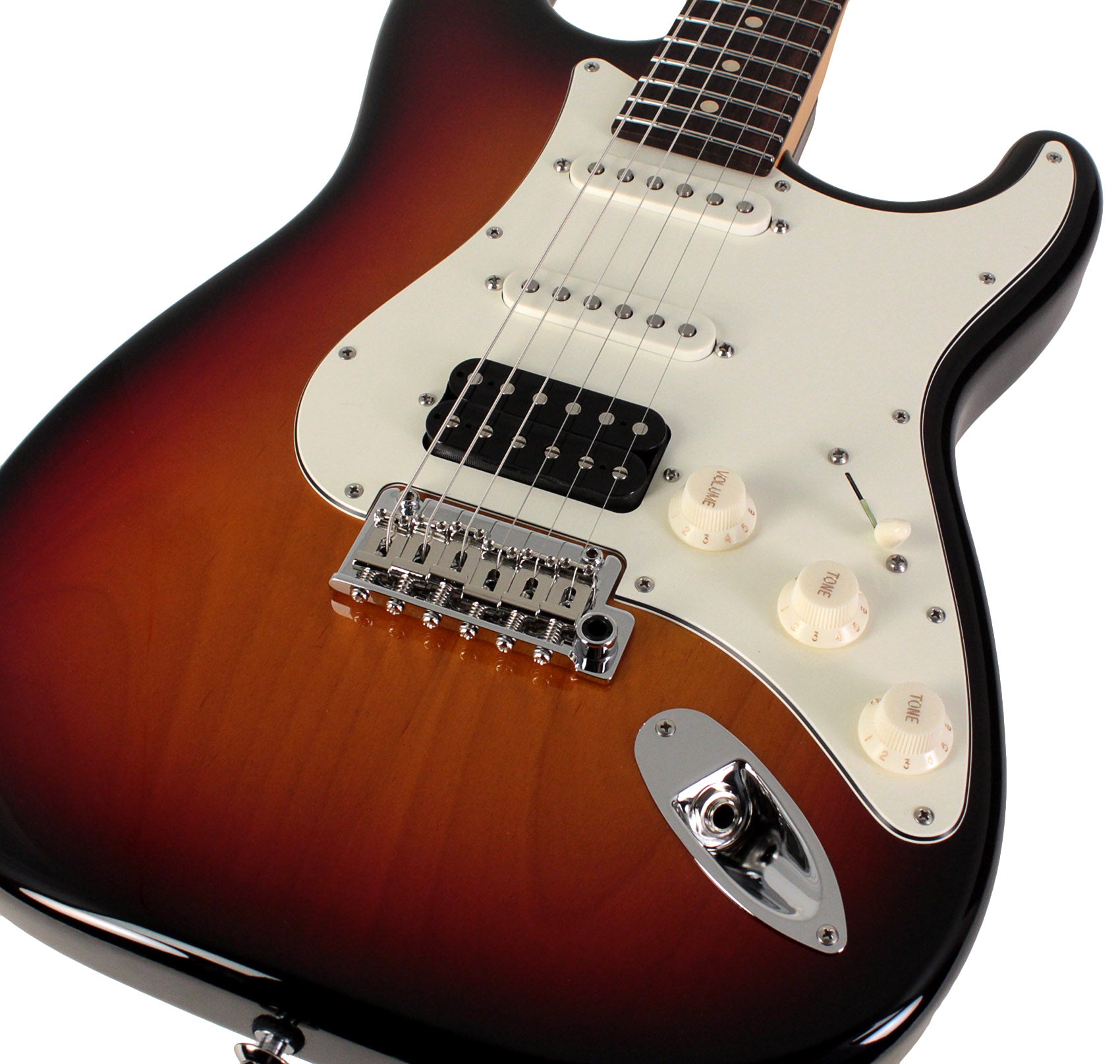 Suhr Classic S HSS Guitar, 3 Tone Burst, Rosewood | Humbucker Music