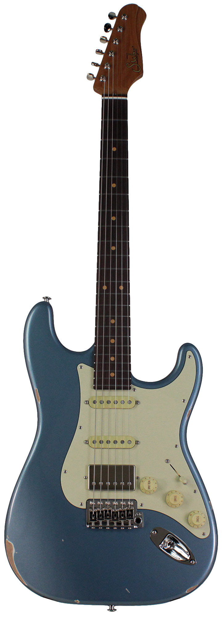 楽器 Suhr Guitars 2019 J Select Series Classic Antique Roasted SSS Suhr Select Classic S Antique HSS Guitar, Roasted Neck, Ice Blue