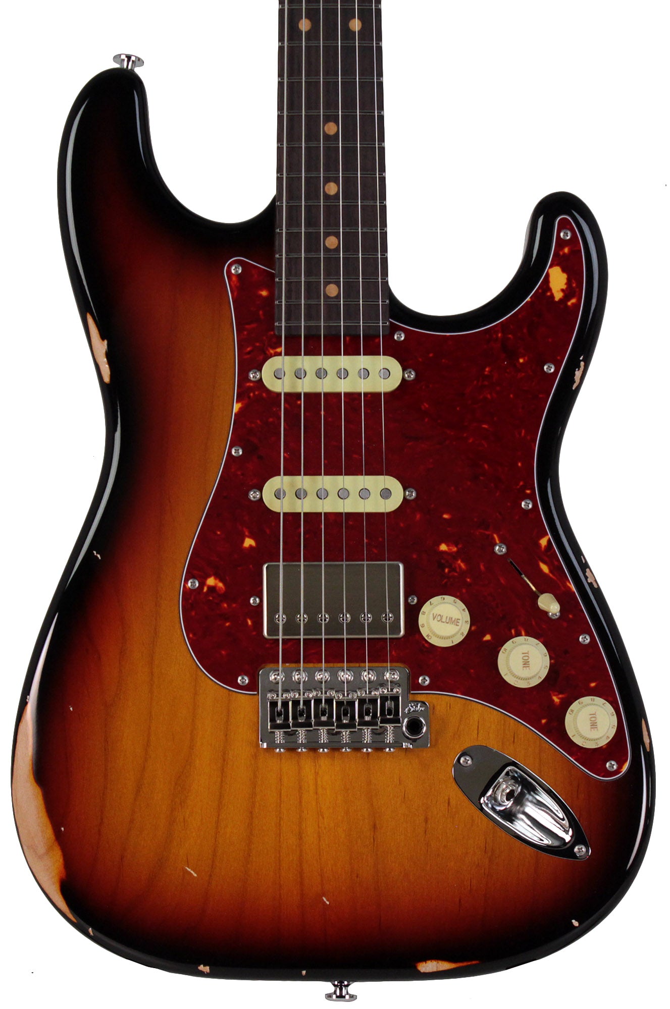Suhr Select Classic S Antique HSS Guitar, Roasted Neck, 3-Tone