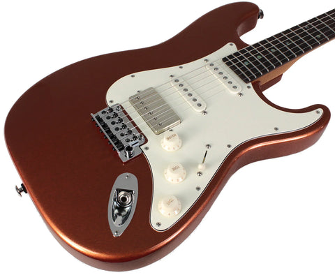 Suhr Select Classic S HSS Guitar, Roasted Neck, Root Beer Metallic