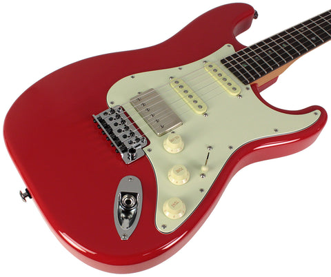 Suhr Select Classic S HSS Guitar, Roasted Neck, Dakota Red, Aged Green