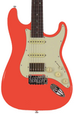 Suhr Select Classic S HSS Guitar, Roasted Neck, Fiesta Red, Aged Green