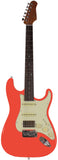 Suhr Select Classic S HSS Guitar, Roasted Neck, Fiesta Red, Aged Green