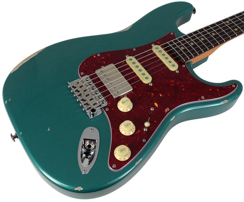 Suhr Select Classic S Antique HSS Guitar, Roasted Neck, Sherwood Green Metallic, Tortoise Shell