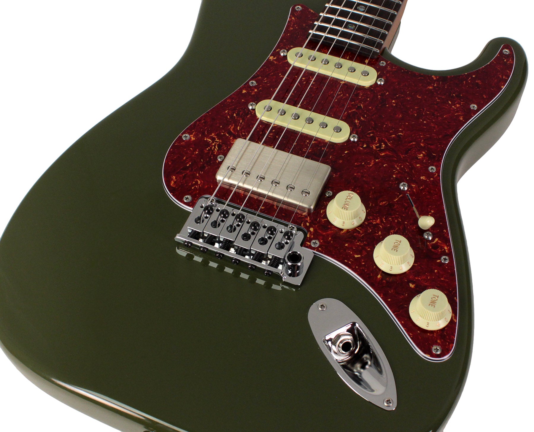 Suhr Select Classic S HSS Guitar, Roasted Neck, Forest Green