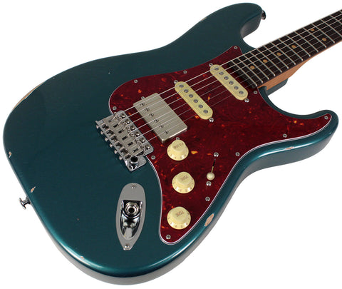 Suhr Select Classic S Antique HSS Guitar, Roasted Neck, Ocean Turquoise Metallic, Tortoise Shell