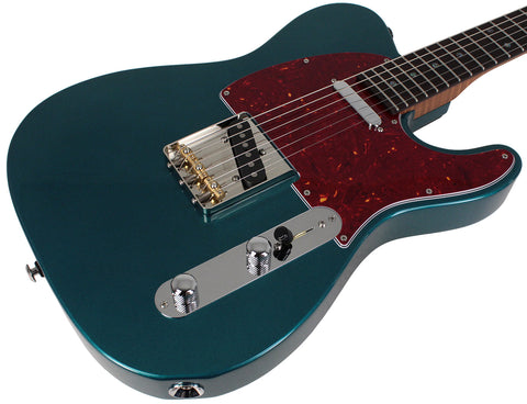 Suhr Select Classic T Roasted, Flamed, Swamp Ash, Ocean Turquoise Metallic, Rosewood - Humbucker Music