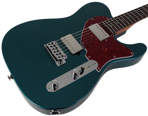 Suhr Select Classic T HH Guitar, Roasted Flamed Neck, Ocean Turquoise Metallic, Rosewood - Humbucker Music