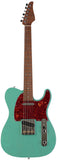 Suhr Select Classic T Roasted, Flamed, Swamp Ash, Trans Surf Green, Hardshell