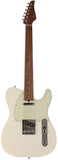 Suhr Select Classic T Roasted, Flamed, Swamp Ash, Olympic White, Aged Green