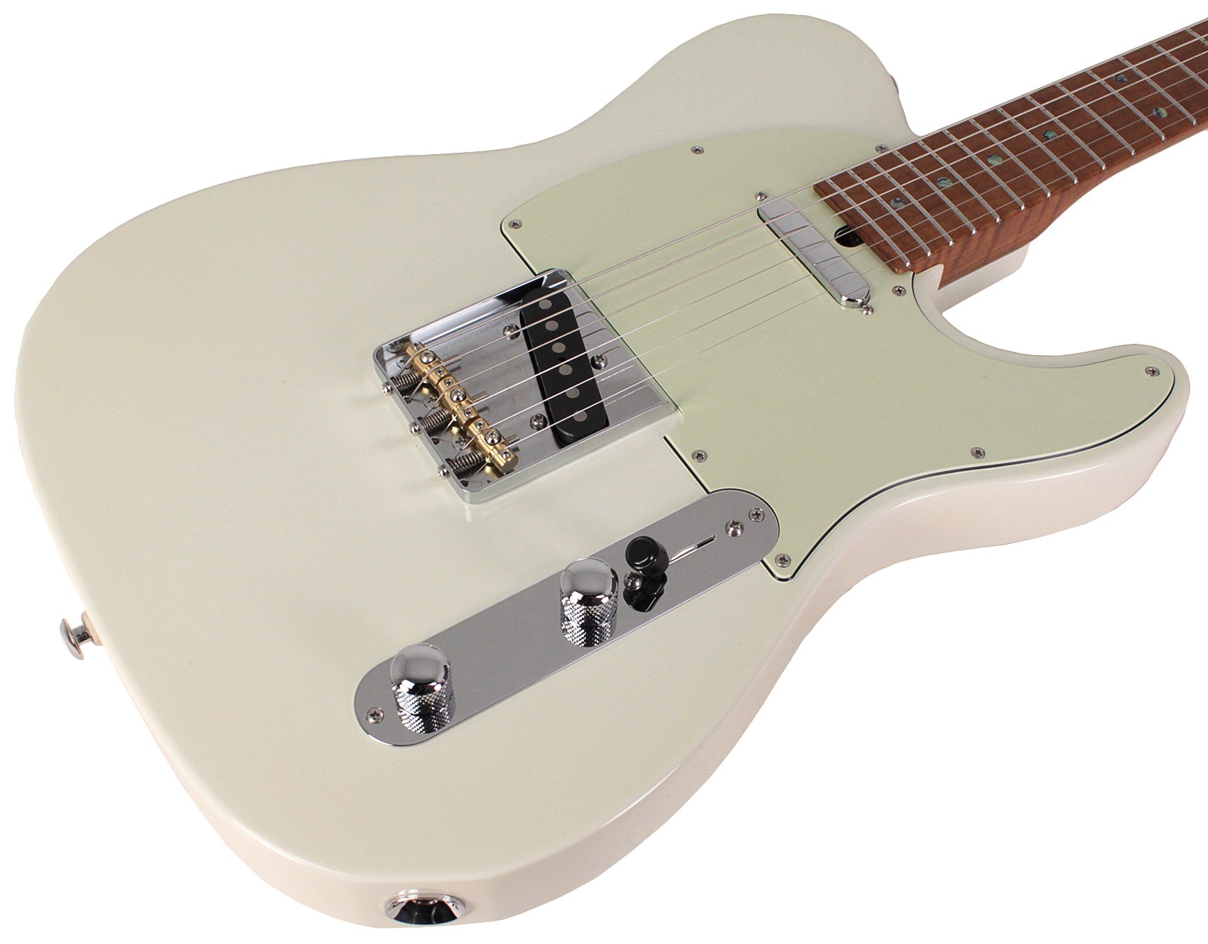 Suhr Select Classic T Roasted, Flamed, Swamp Ash, Olympic White