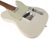 Suhr Select Classic T Roasted, Flamed, Swamp Ash, Olympic White, Aged Green