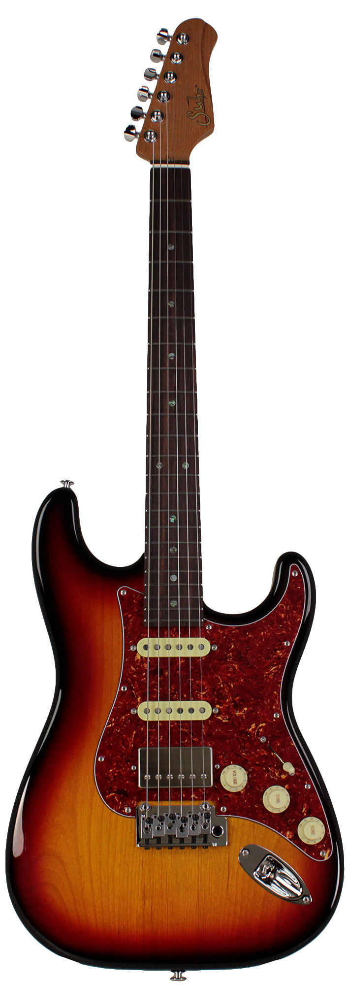 Suhr Select Classic S HSS Guitar, Roasted Neck, 3-Tone Burst, Tortoise ...