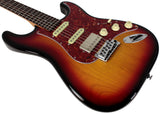 Suhr Select Classic S HSS Guitar, Roasted Neck, 3-Tone Burst, Tortoise Shell