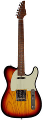 Suhr Select Classic T Roasted, Flamed, Swamp Ash, 3-Tone Burst, Aged Green