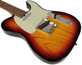 Suhr Select Classic T Roasted, Flamed, Swamp Ash, 3-Tone Burst, Aged Green