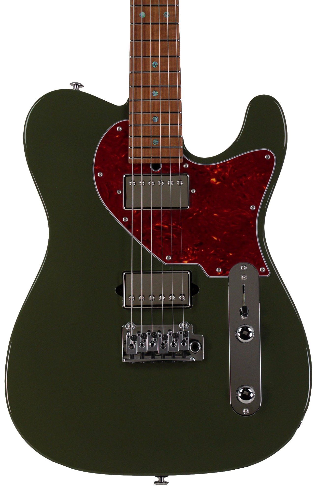 Suhr Select Classic T HH Guitar, Roasted Flamed Neck, Dark Forest