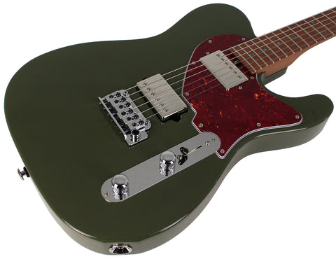 Suhr Select Classic T HH Guitar, Roasted Flamed Neck, Dark Forest Green