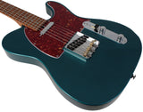Suhr Select Classic T Roasted, Flamed, Swamp Ash, Ocean Turquoise Metallic, Maple