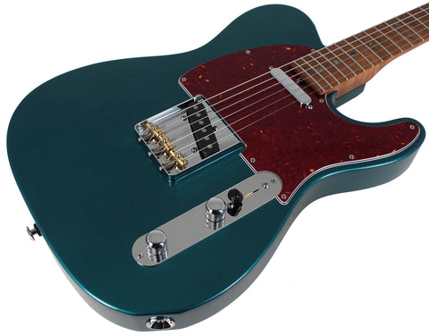 Suhr Select Classic T Roasted, Flamed, Swamp Ash, Ocean Turquoise Metallic, Maple