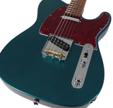 Suhr Select Classic T Roasted, Flamed, Swamp Ash, Ocean Turquoise Metallic, Maple