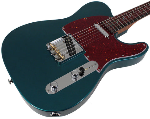 Suhr Select Classic T Roasted, Flamed, Swamp Ash, Ocean Turquoise Metallic, Rosewood