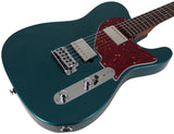 Suhr Select Classic T HH Guitar, Roasted Flamed Neck, Ocean Turquoise Metallic, Rosewood