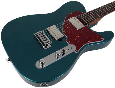Suhr Select Classic T HH Guitar, Roasted Flamed Neck, Ocean Turquoise Metallic, Rosewood