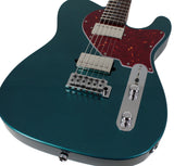 Suhr Select Classic T HH Guitar, Roasted Flamed Neck, Ocean Turquoise Metallic, Rosewood