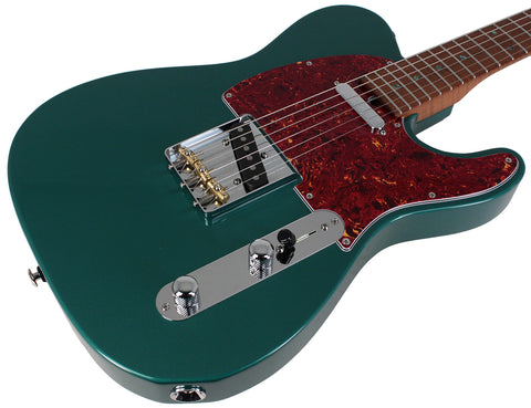 Suhr Select Classic T Roasted, Flamed, Swamp Ash, Sherwood Green Metallic, Maple