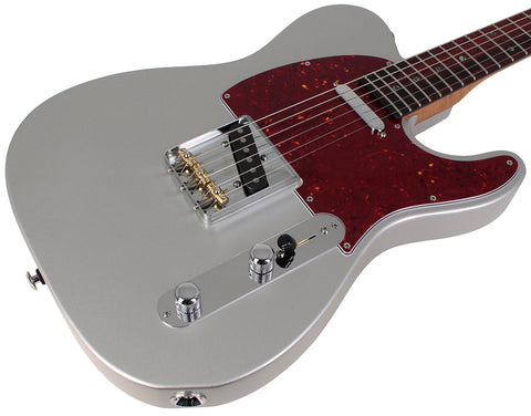 Suhr Select Classic T Roasted, Flamed, Swamp Ash, Firemist Silver Metallic, Rosewood