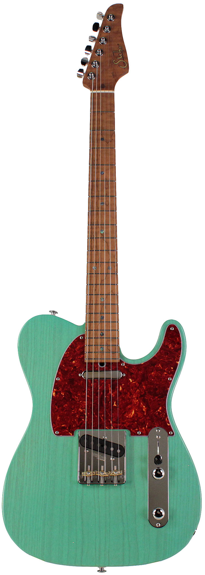 Suhr Select Classic T Roasted, Flamed, Swamp Ash, Trans Surf Green