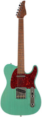 Suhr Select Classic T Roasted, Flamed, Swamp Ash, Trans Surf Green, Hardshell