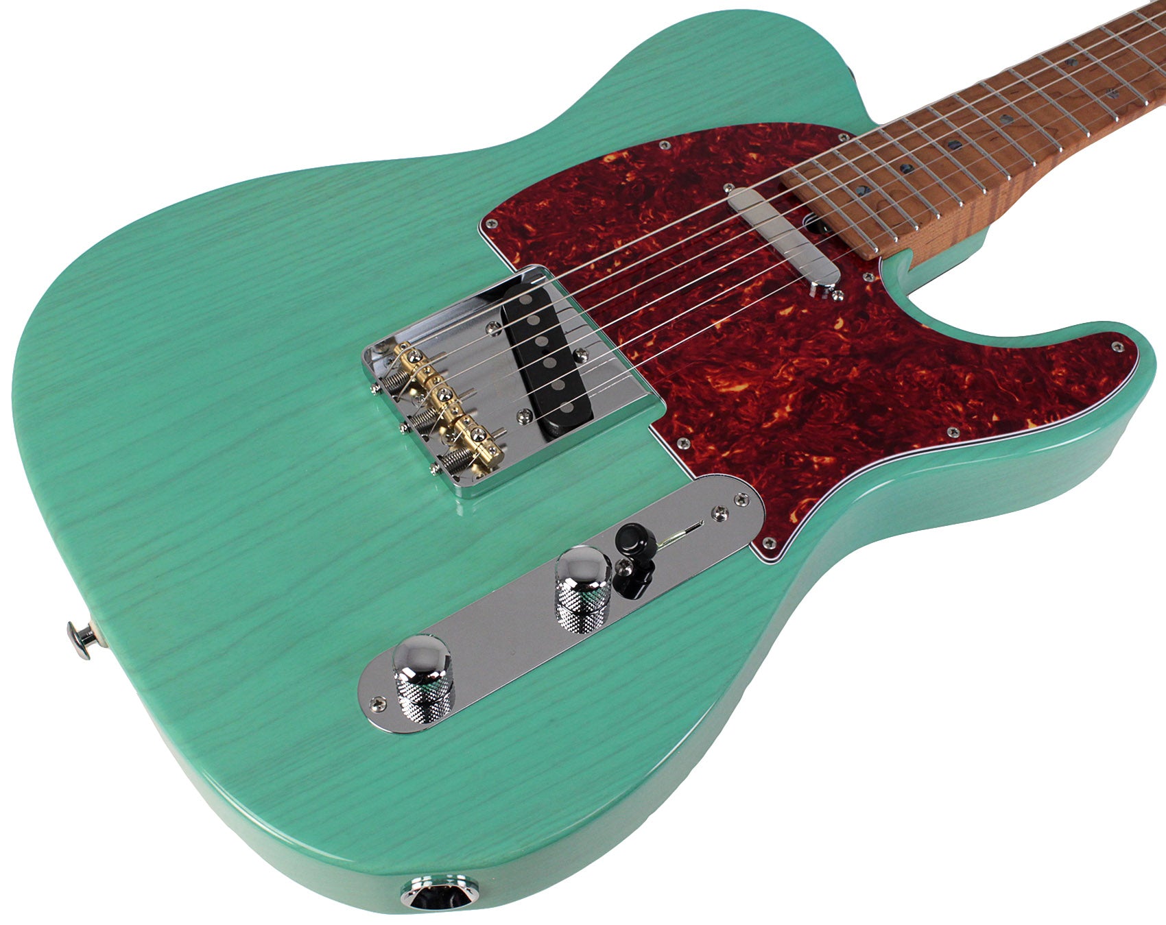Suhr Select Classic T Roasted, Flamed, Swamp Ash, Trans Surf Green