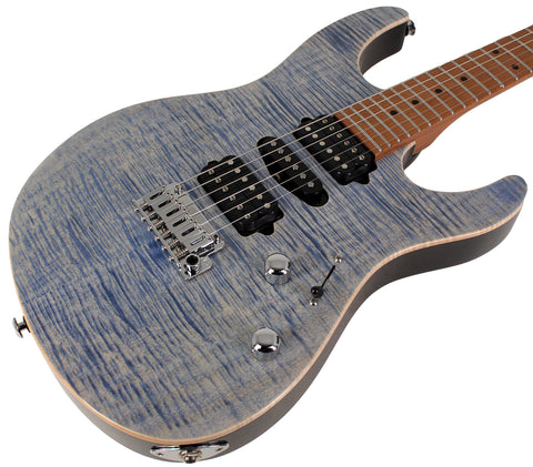 Suhr Modern Plus Guitar, Trans Blue Denim Slate, Roasted Maple, HSH