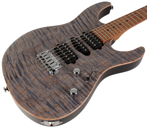 Suhr Modern Plus Guitar, Trans Blue Denim Slate, Roasted Maple, HSH