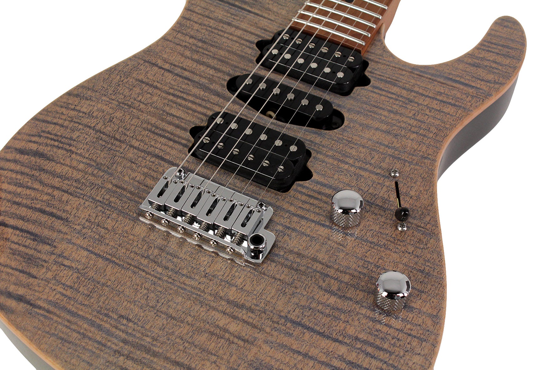 Suhr Modern Plus Guitar, Trans Blue Denim Slate, Roasted Maple