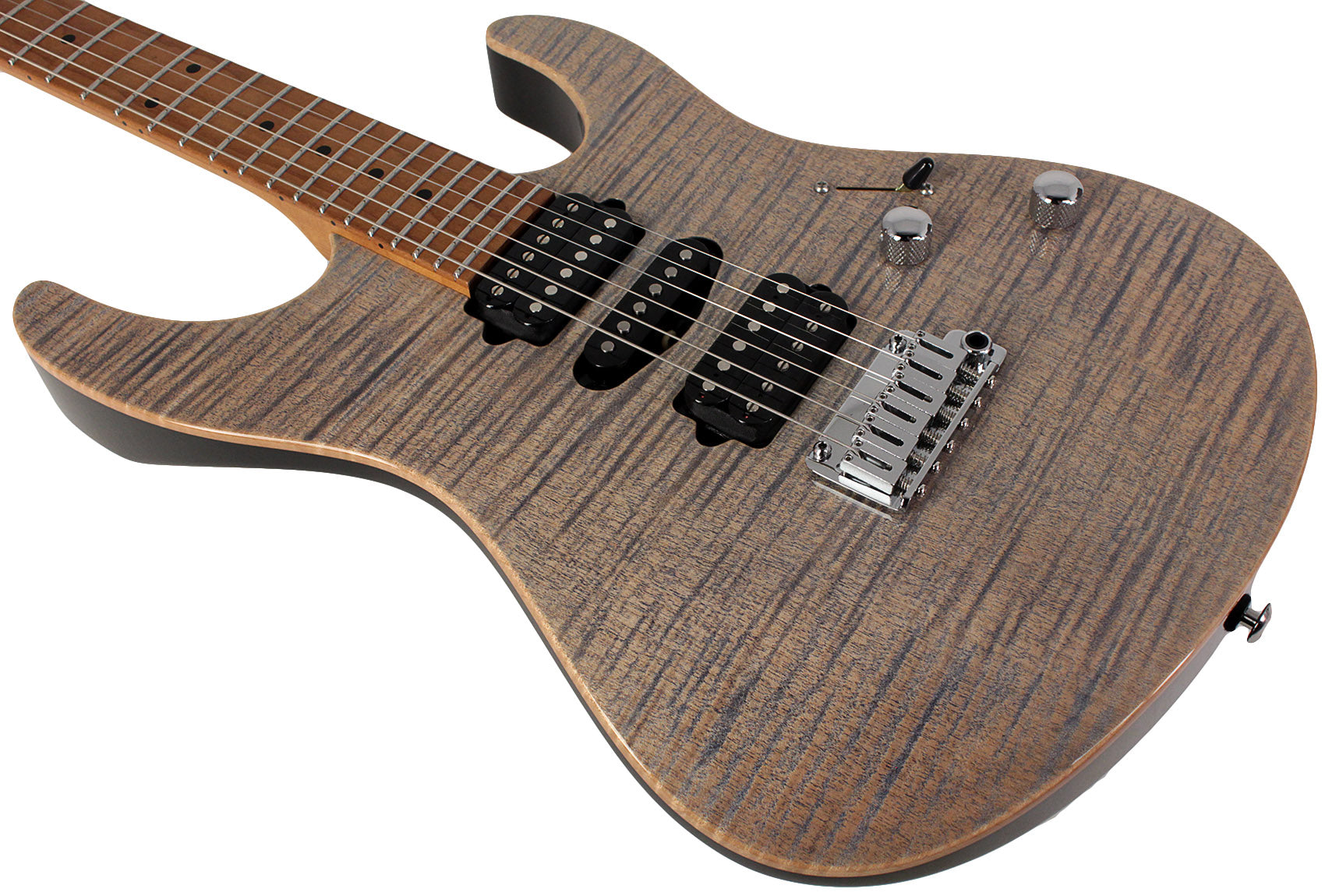 Suhr Modern Plus Guitar, Trans Blue Denim Slate, Roasted Maple