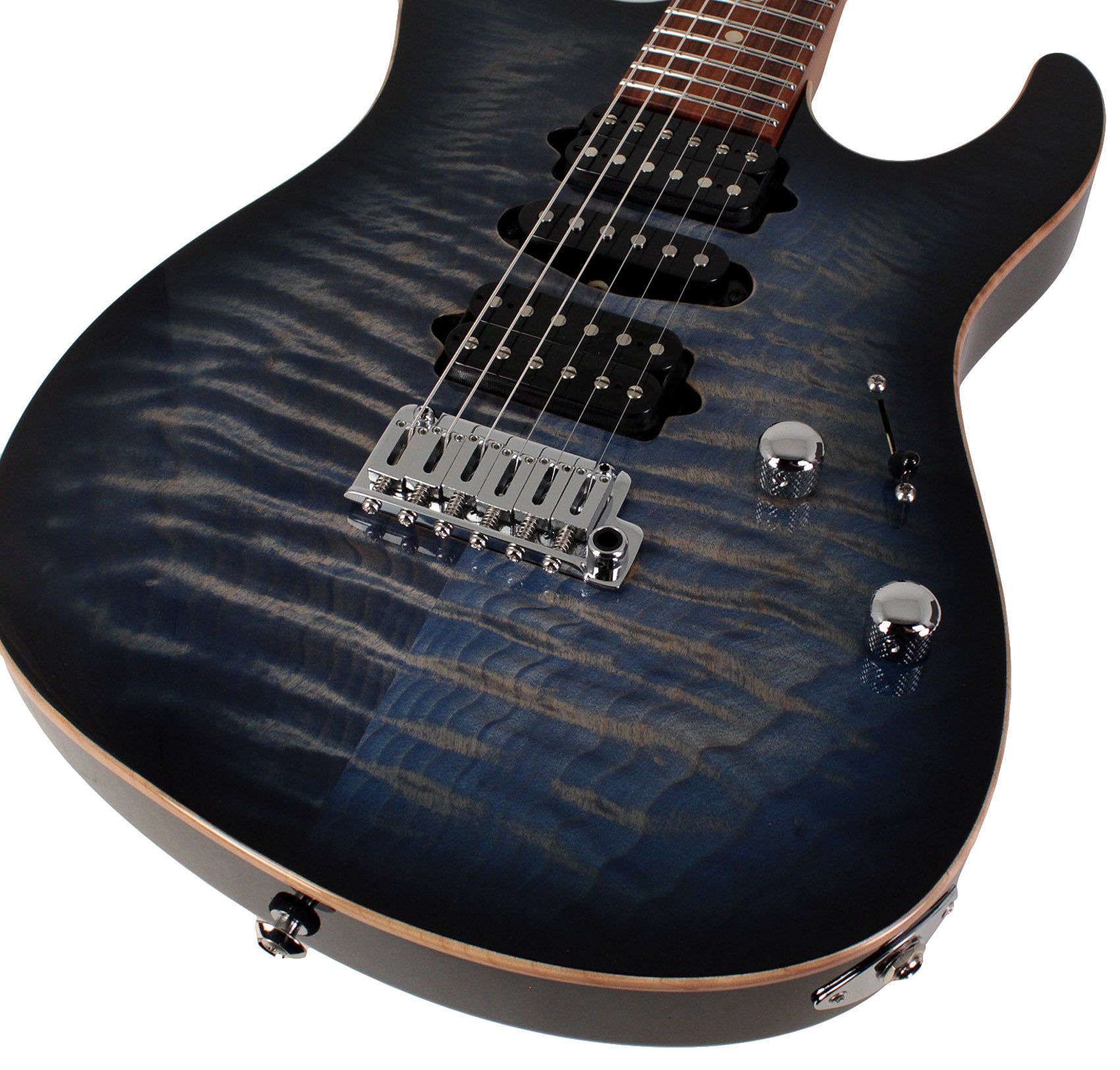 Suhr Modern Plus Guitar, Trans Whale Blue Burst, Pau Ferro, HSH ...