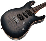 Suhr Modern Plus Guitar, Trans Whale Blue Burst, Pau Ferro, HSH