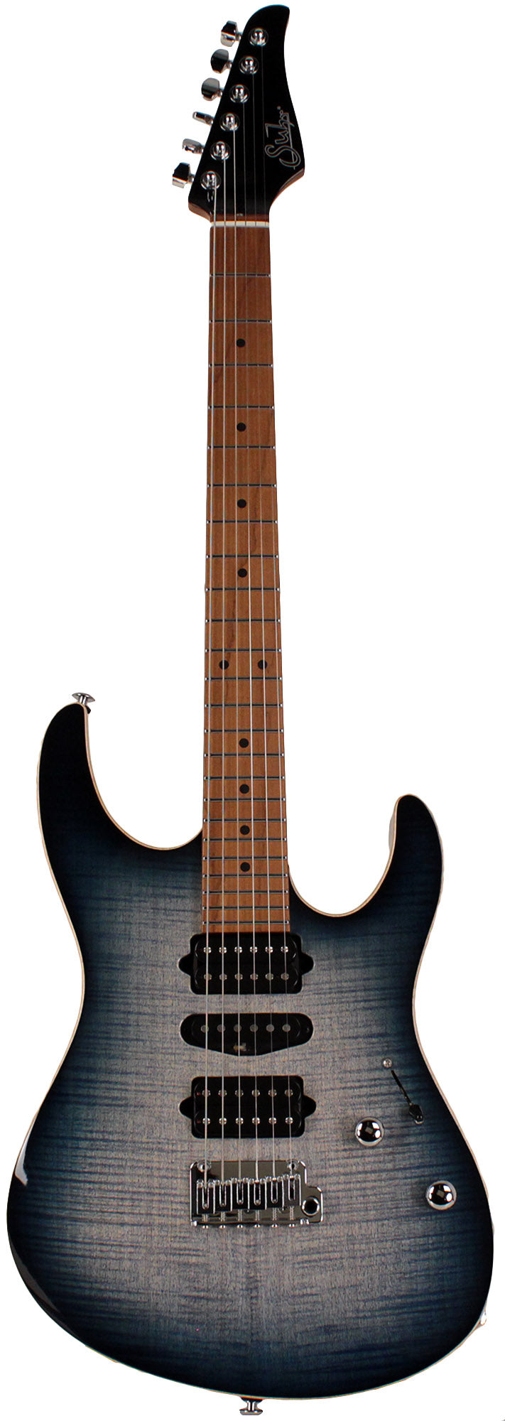 Suhr Modern Plus Guitar, Trans Whale Blue Burst, Roasted
