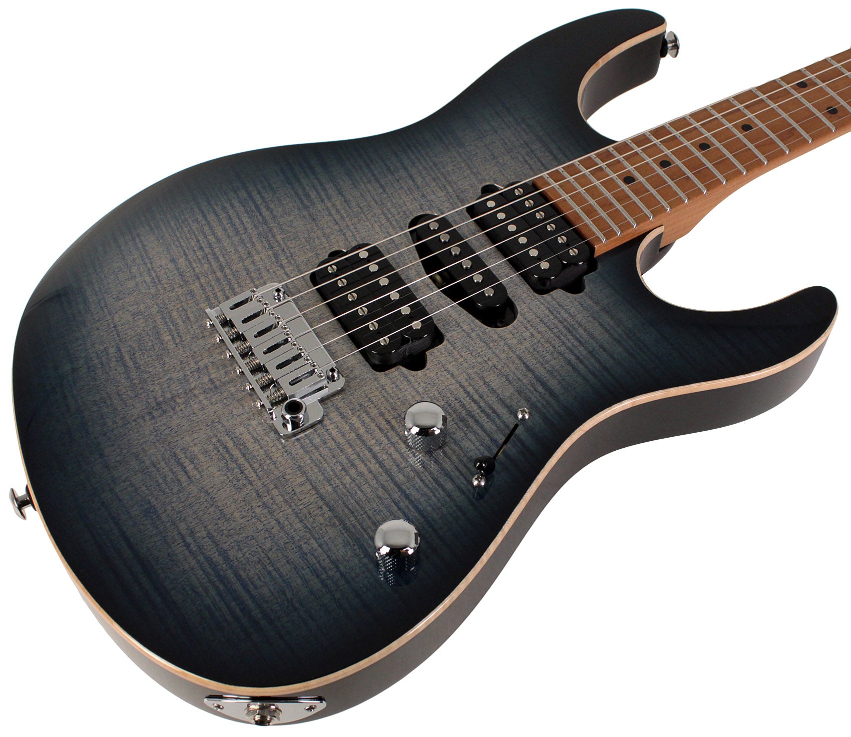 Suhr Modern Plus Guitar, Trans Whale Blue Burst, Roasted