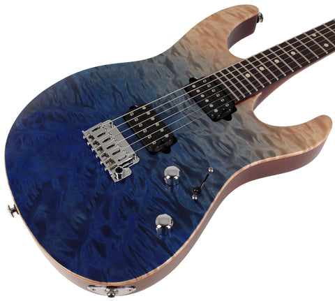 Suhr Modern Set Neck Limited Guitar, Premium Quilt Maple, Blue Fade