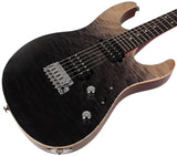 Suhr Modern Set Neck Limited Guitar, Premium Quilt Maple, Charcoal Fade