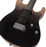 Suhr Modern Set Neck Limited Guitar, Premium Quilt Maple, Charcoal Fade
