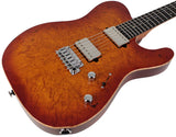 Suhr Select Modern T Mahogany Guitar, Honey Burst Burl - Humbucker Music